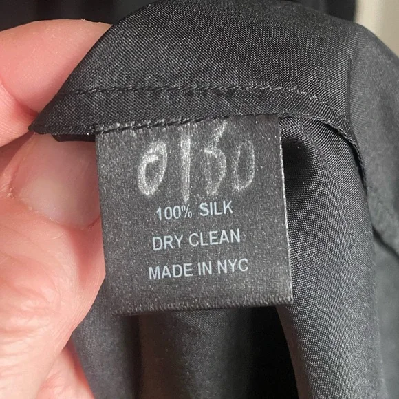 NILI LOTAN Henley Button Down Silk Dress Black Size Medium Luxury Minimalist - Picture 15 of 15